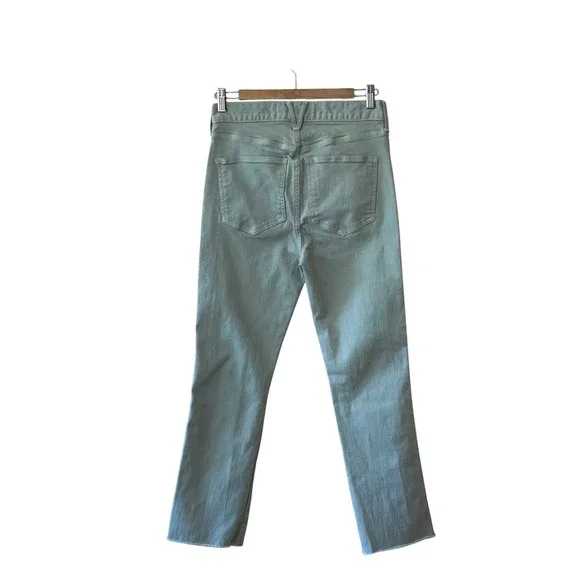 Veronica Beard Carly Kick Flare Crop High Rise Jeans Silver Sage Women's Size 28